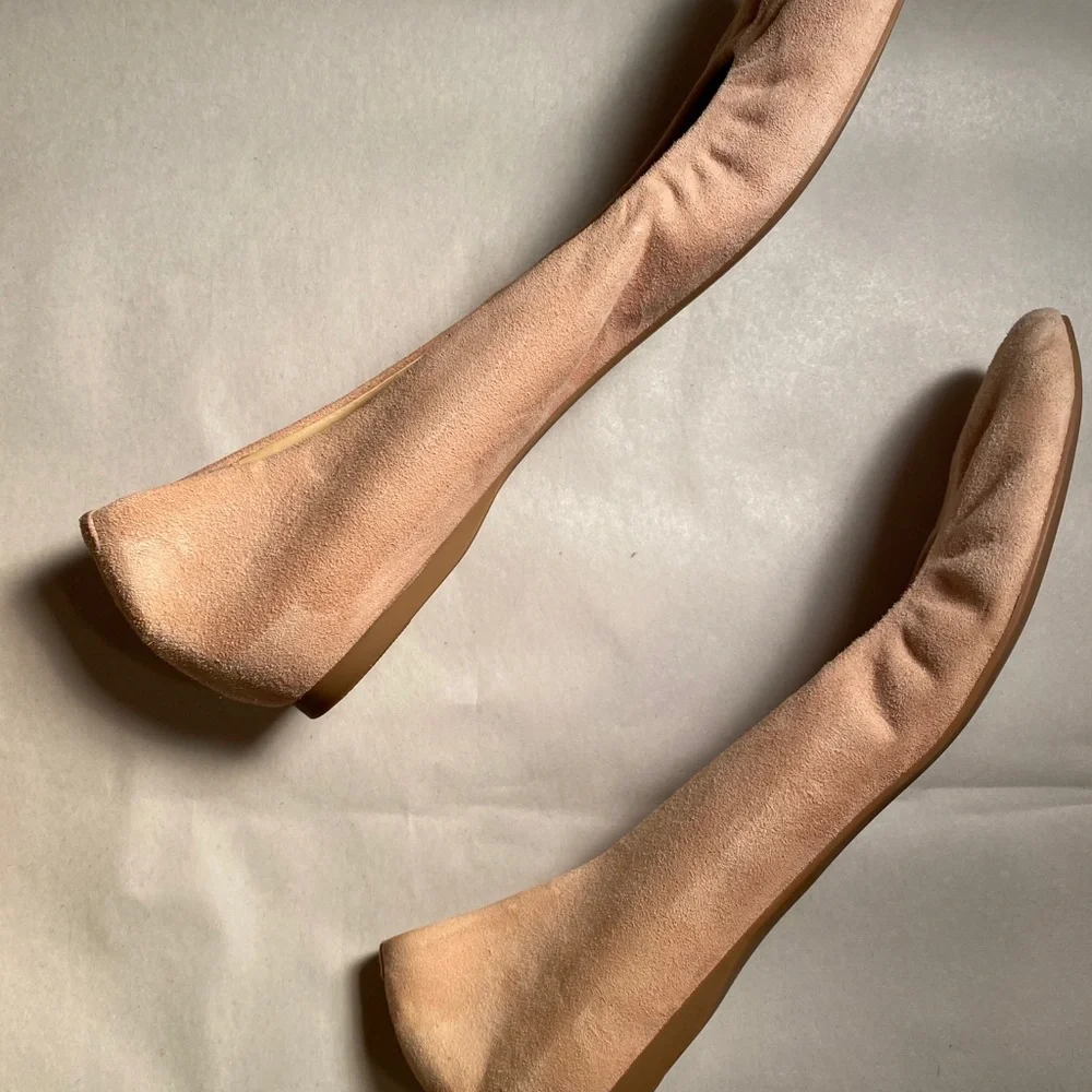 Pretty J Crew light pink suede Cece ballet flats, sz 10 - Picture 3 of 8